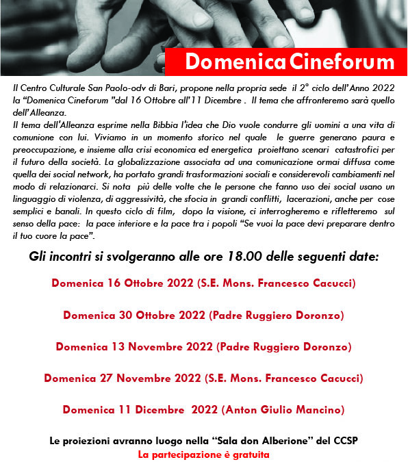 “Domenica Cineforum” Anno 2022-2023